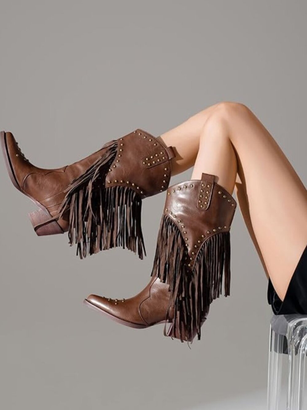 Women Cowgirl Chocolate Boots